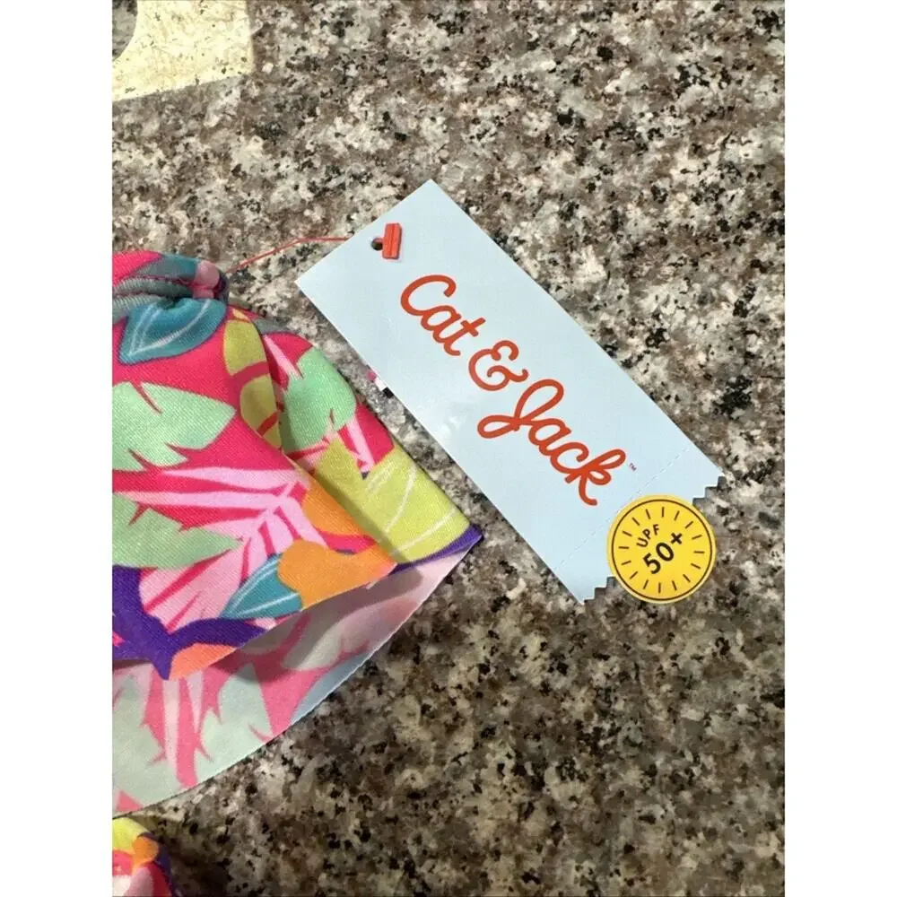 Cat & Jack Girls Tropical Floral Bikini Set NEW w/ TAGS Size XS(4/5) UPF 50+